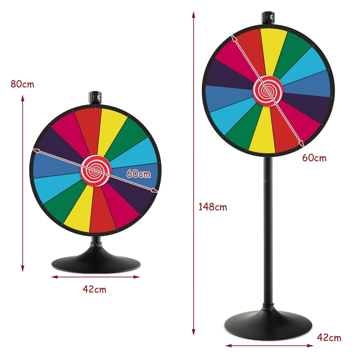 60 cm Spinning Prize Wheel Dual Use with Stand