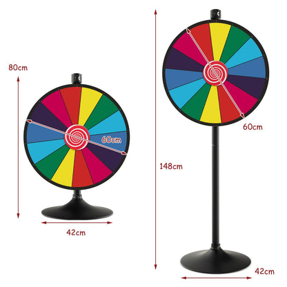 60 cm Spinning Prize Wheel Dual Use with Stand
