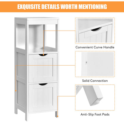 Bathroom Storage Cabinet with 2 Removable Drawers and Open Shelf