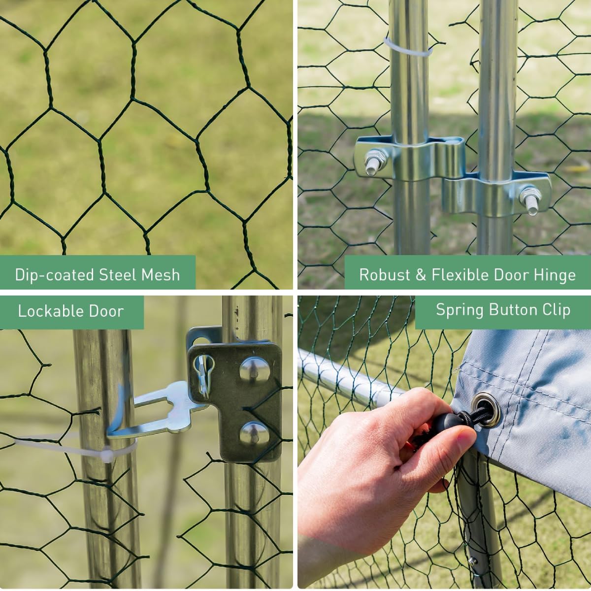 Round-Shaped Walk In Chicken Coop with Waterproof and Sun Protection Cover
