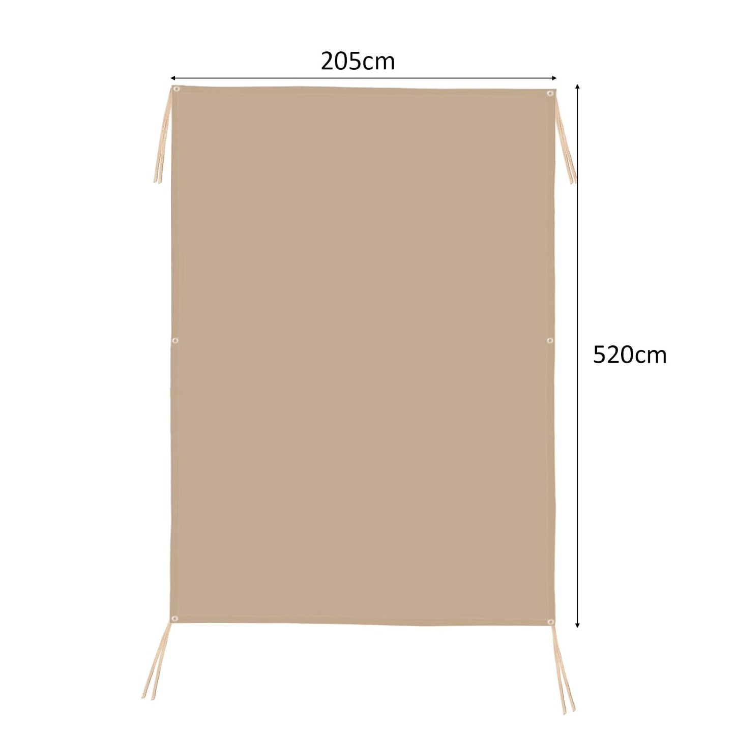 5.2m x 2m UV Resistant Sunshade Net with Taped Edge and Copper Grommets