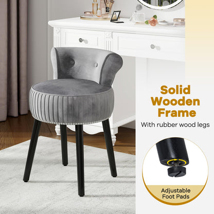 Dressing Table Stool, Upholstered Velvet Vanity Stool Chair Footrest