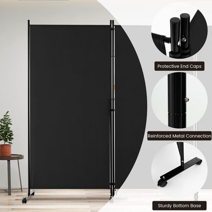 3-Panel Folding Room Divider with Wheels for Living Room Bedroom