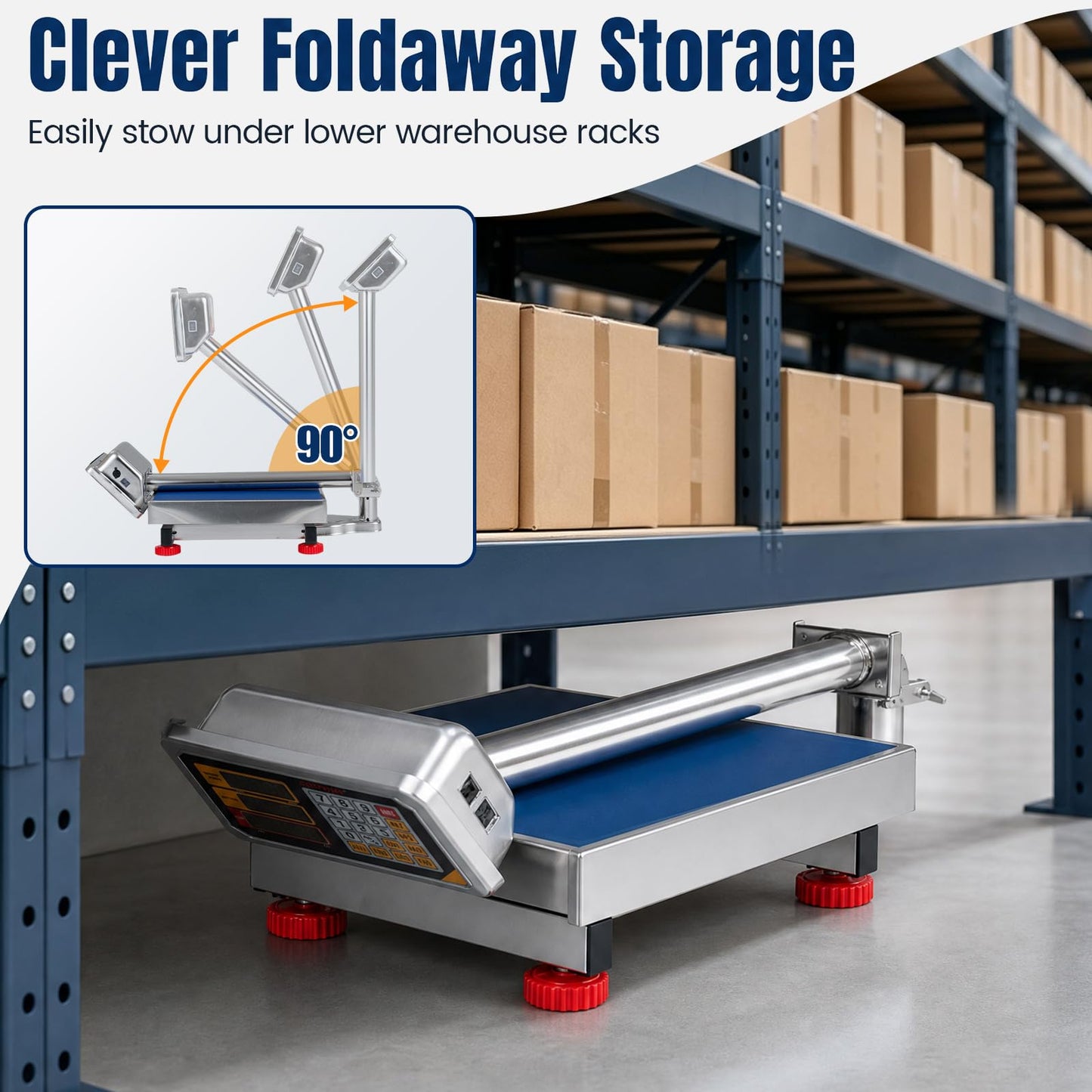150KG/331lbs Commercial Digital Platform Scales with Folding Design