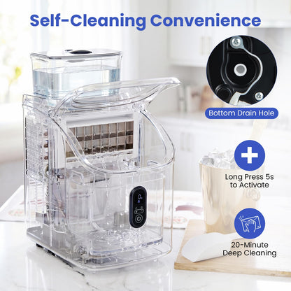 Ice Maker Countertop, 15kg/24H, 16Cubes/6 Mins, 13 Ice Thickness