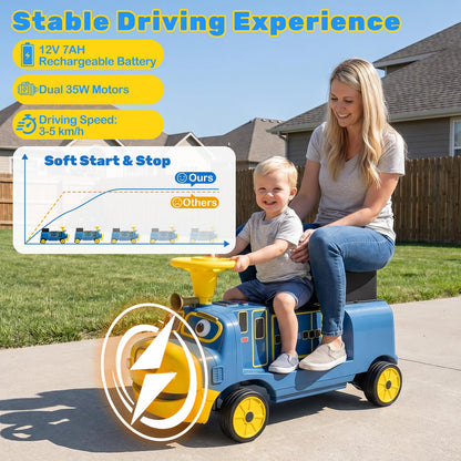 12V Kids Ride on Car, 2-Seater Children Electric Vehicle