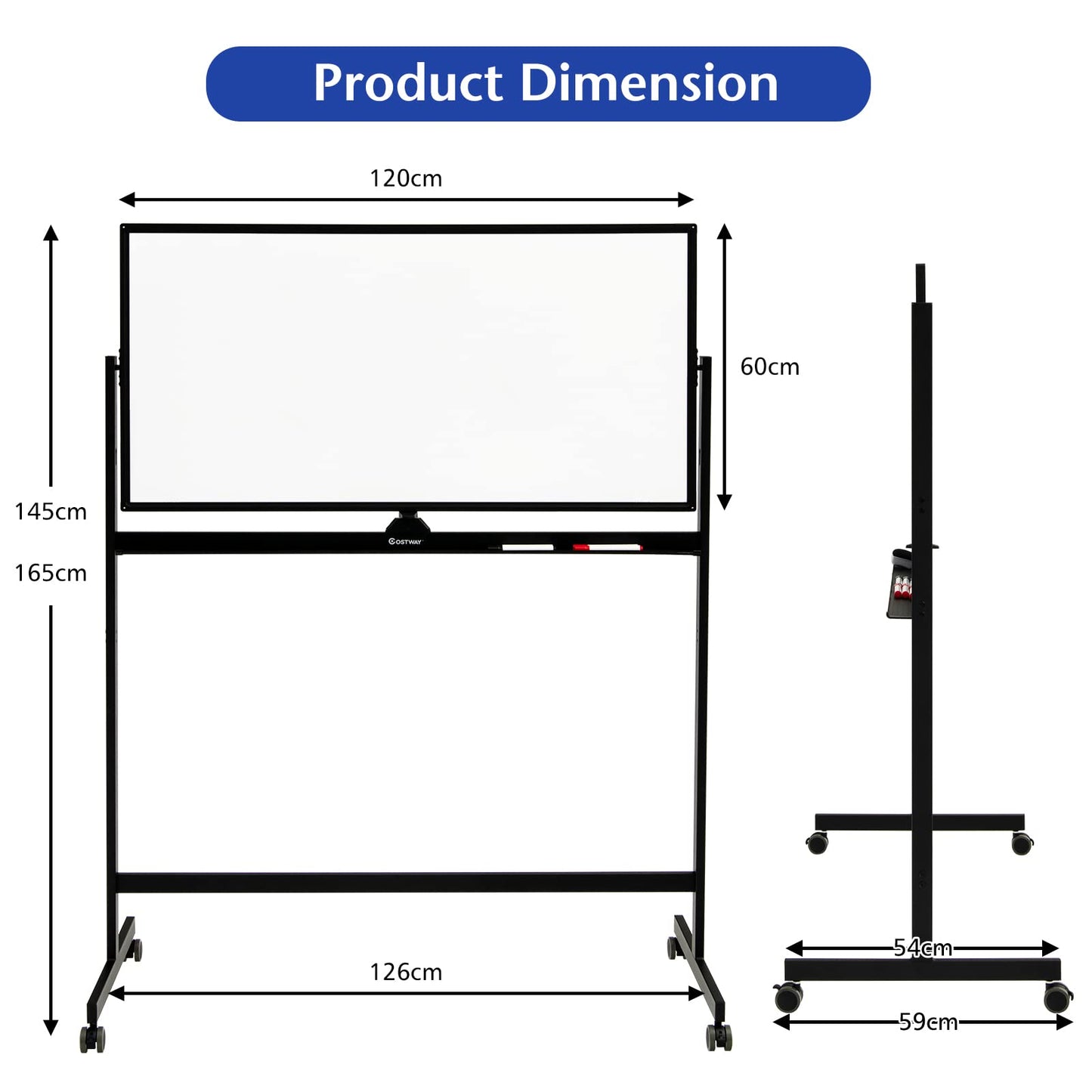 Adjustable Mobile Revolving Board with Magnets