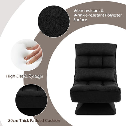 4-Position Adjustable Floor Chair with Swivel Base