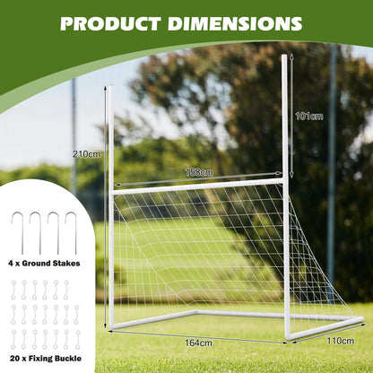 2 in 1 Football Training Equipment with 4 Ground Stakes and 18 Bungee Ropes