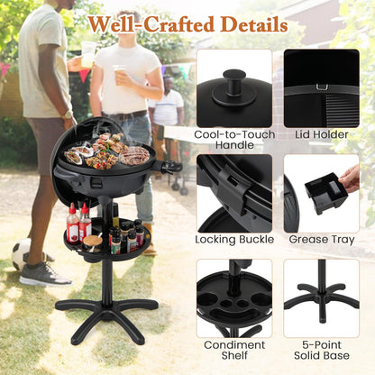 Indoor Outdoor Grill with 2-Zone Non-Stick Grilling Plate