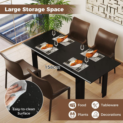 Extendable Dining Table with Adjustable Tabletop