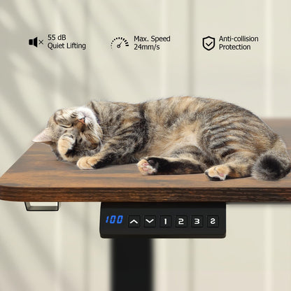 140 x 60 CM Height Adjustable Standing Desk with 3 Memory Heights