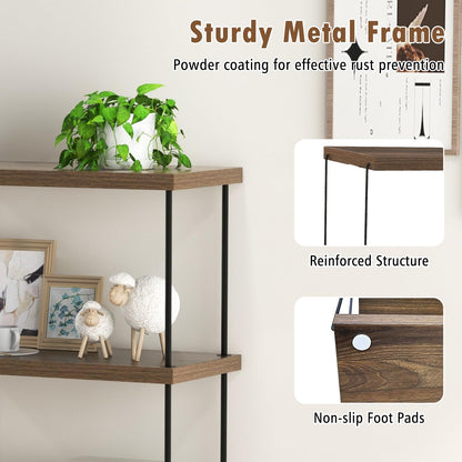 5-Tier Multipurpose Display Rack with Metal Frame for Living Room Home Office