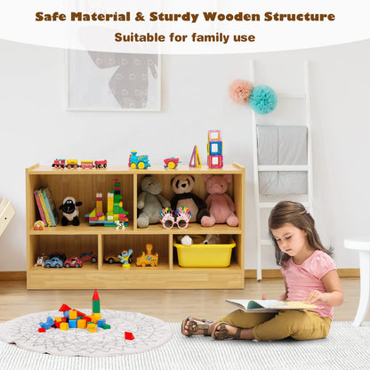 2 Tier Open Storage Shelving Unit with 5 Compartments