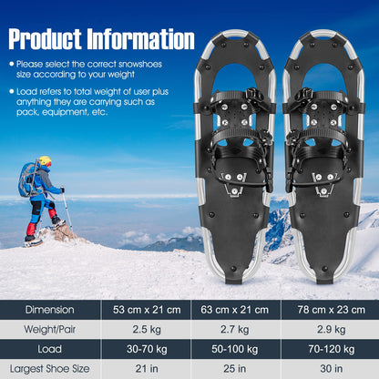 Snow Shoes for Men Women Youth Kids, 30 Inches Aluminum Terrain Snowshoes