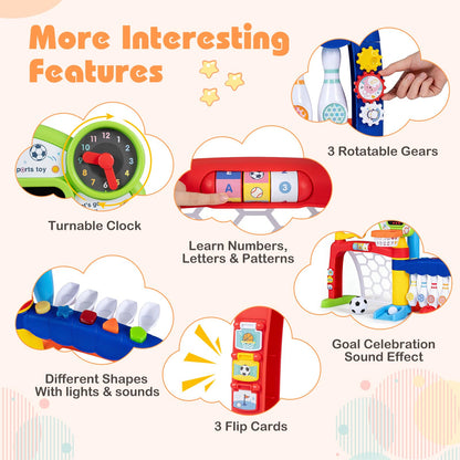 Basketball Hoop Set, 5 in 1 Toddler Basketball Bowling Baseball Soccer Golf Activity Center