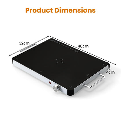 Electric Warming Tray with 53 x 40cm /40 x 30 cm Surface and Anti-Scalding Handles