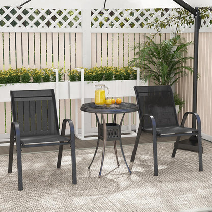 Stackable Outdoor Modern Accent Chairs with Armrests