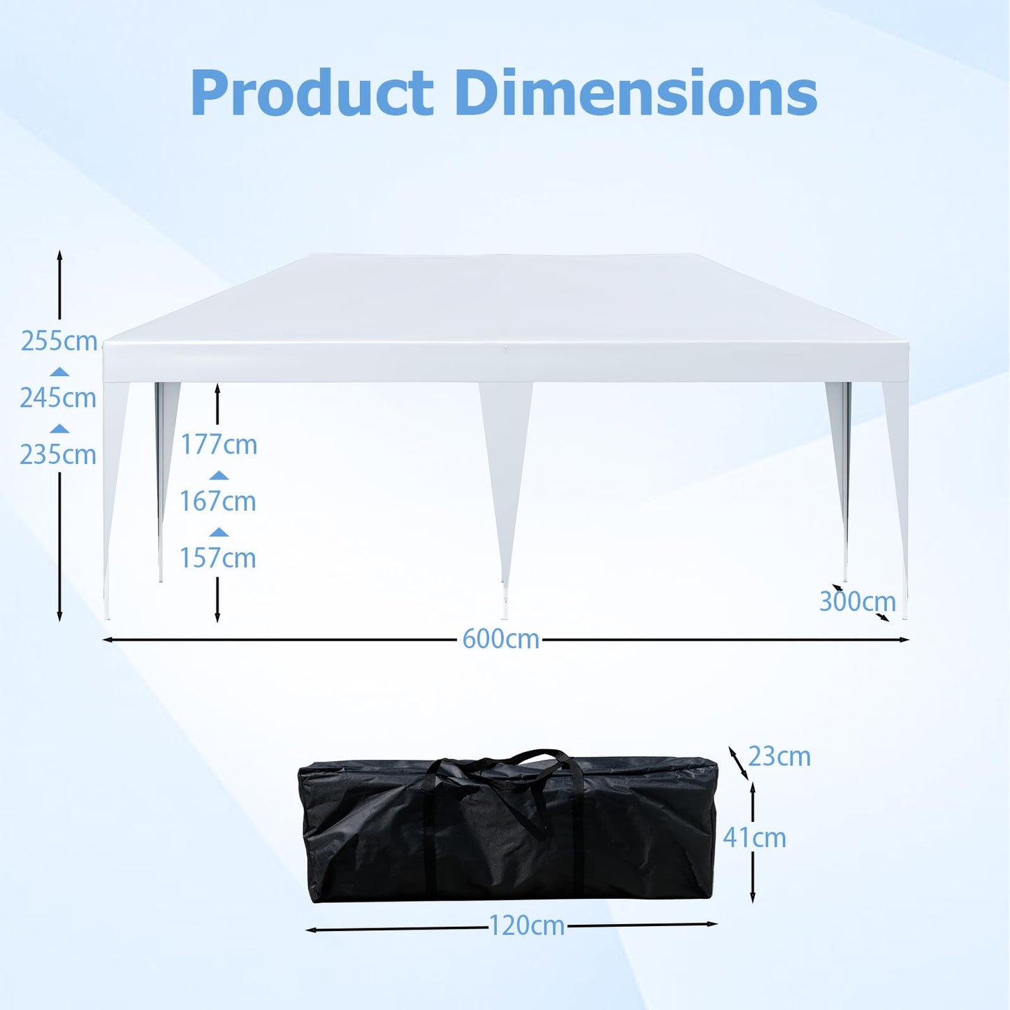 300 x 600 cm Portable Pop up Canopy Tent with Carry Bag
