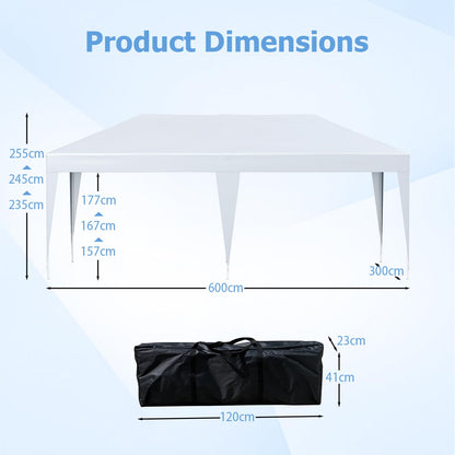 300 x 600 cm Portable Pop up Canopy Tent with Carry Bag