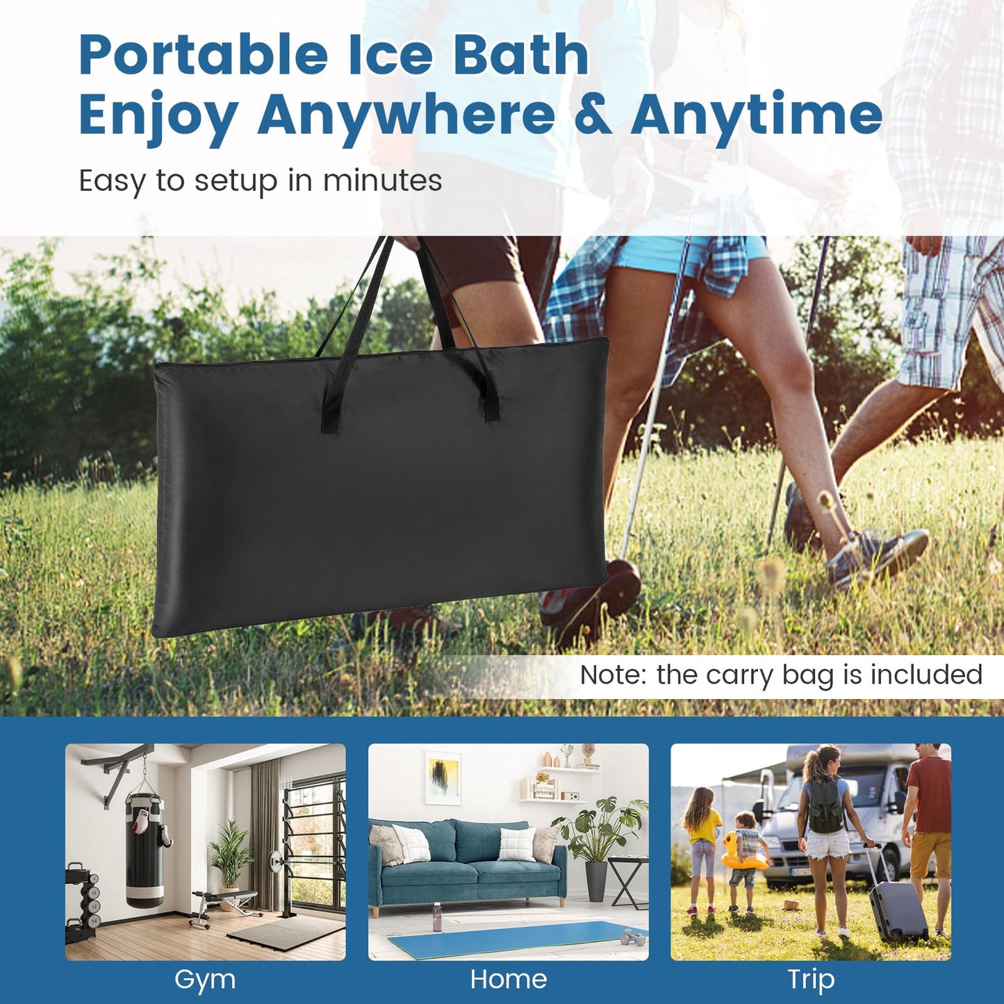 Ice Bath Tub, 400L Large Portable Outdoor Cold Plunge Pool Recovery Pod