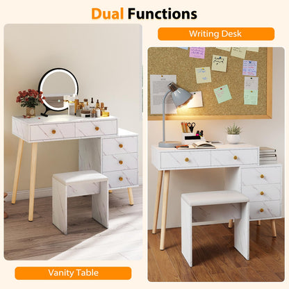 Vanity Desk Makeup Vanity Set with Removable Mirror