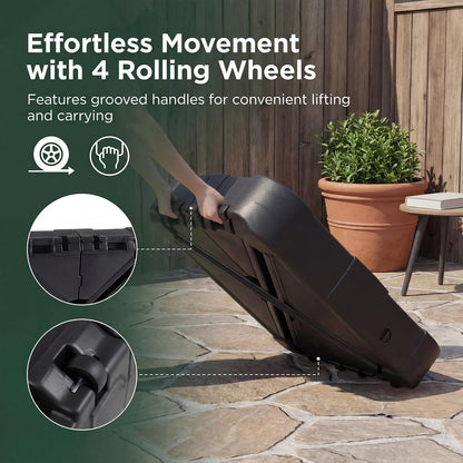 130 kg/170 kg Outdoor Cantilever Umbrella Base with Wheels Heavy-Duty Offset Patio Umbrella Stand