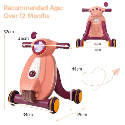 Sit to Stand Walker Baby Push Along Walkers with Lights