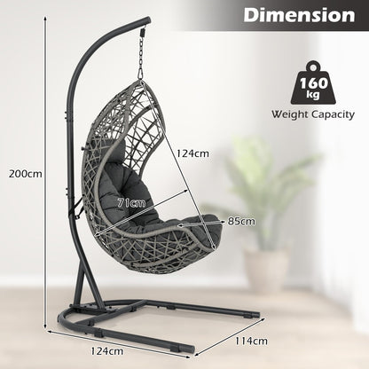 Swing Egg Chair with Stand for Garden Patio Yard Living Room