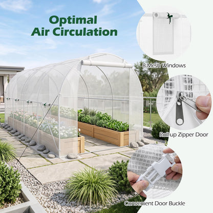 4.5 x 2 x 2 m Walk-in Tunnel Greenhouse for Outdoors Plant Hot House