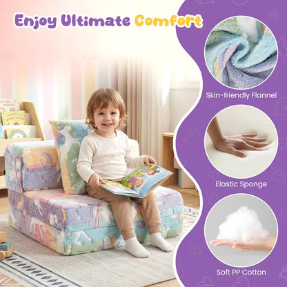 Glow In the Dark Kids Couch with Washable Zippered Covers and Extra Pillow