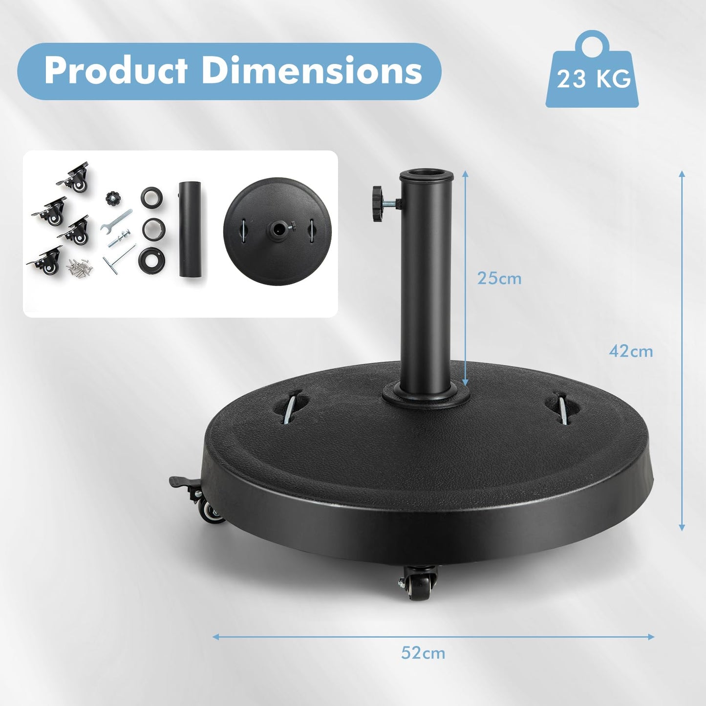 Heavy Duty Umbrella Stand Holder with Wheels