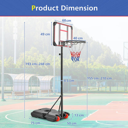 Basketball Hoop and Goal Set with Wheel for Basketball Gym
