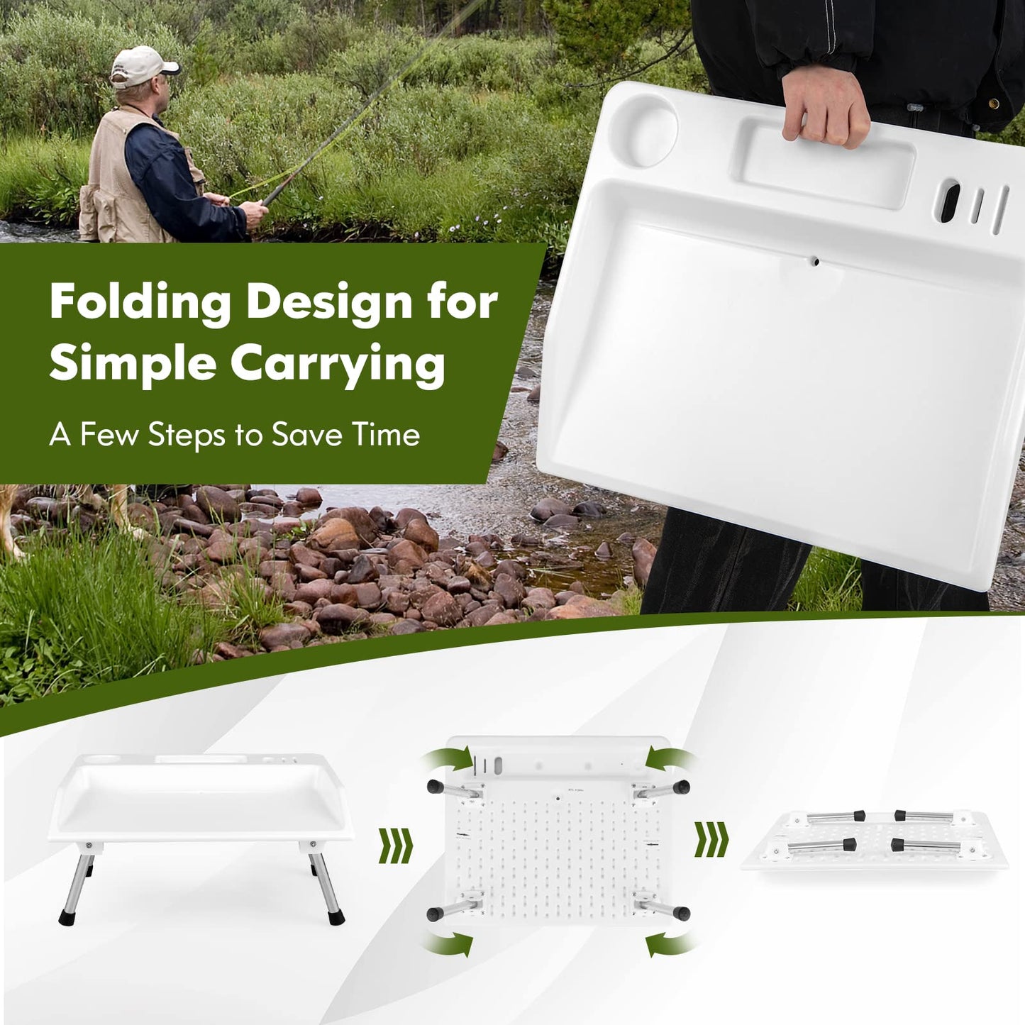 Portable Fish Fillet Table with Drainage Hose