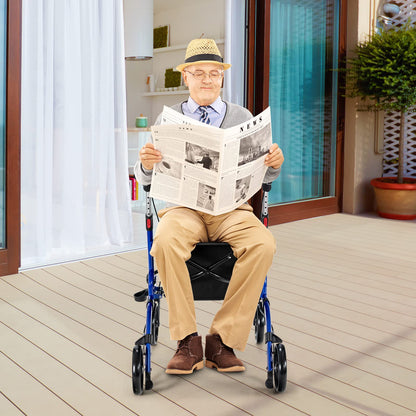 2 in 1 Walker Aluminium Mobility Walking Aid with Seat Adjustable