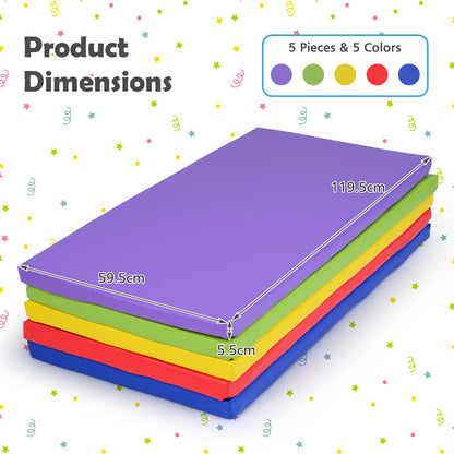 5 Pcs Kids Nap Mat, 5.5cm Thick Sponge Children Floor Rest Mats