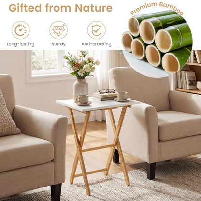 Folding Tables Set of 2, Portable TV Trays Table Small Sofa Side Tables