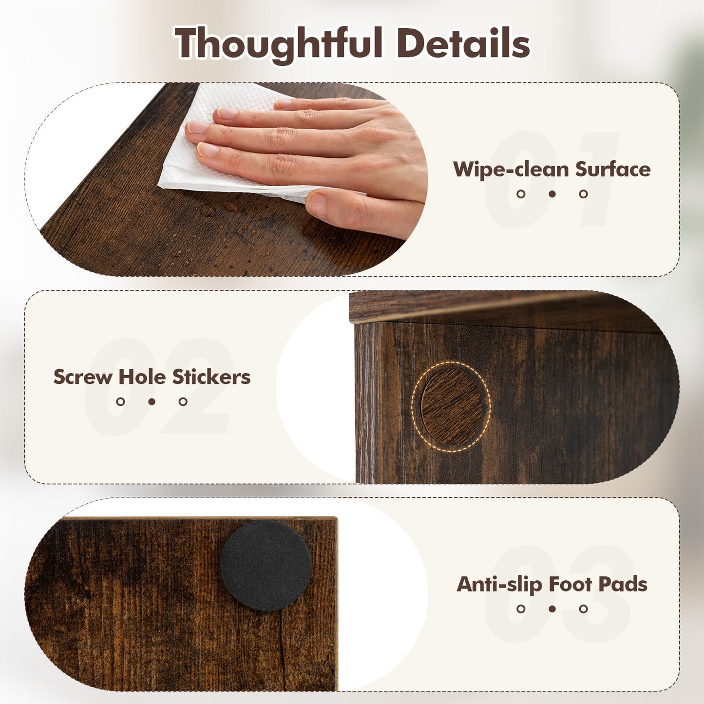 Wooden Bookcase Storage Rack with Anti-Toppling Device