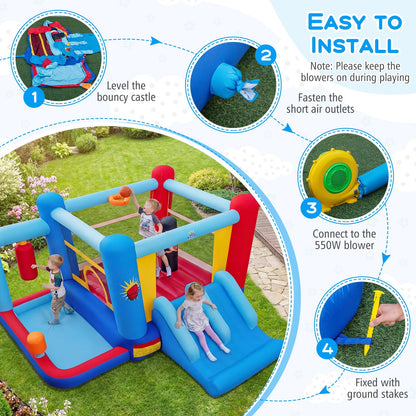 Kids Bouncy Castle, Inflatable Bounce House with Slide