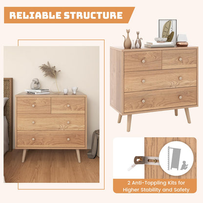 4-Drawer Dresser Modern Storage Chest Cabinet with Handles