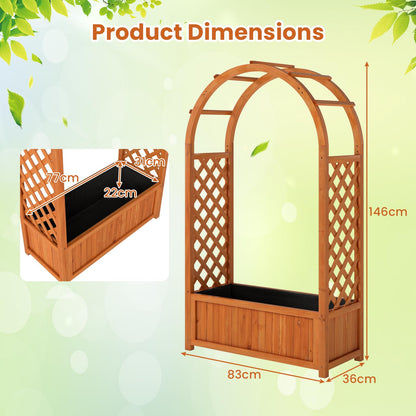 Garden Planter with Arch Trellis for Backyard Balcony