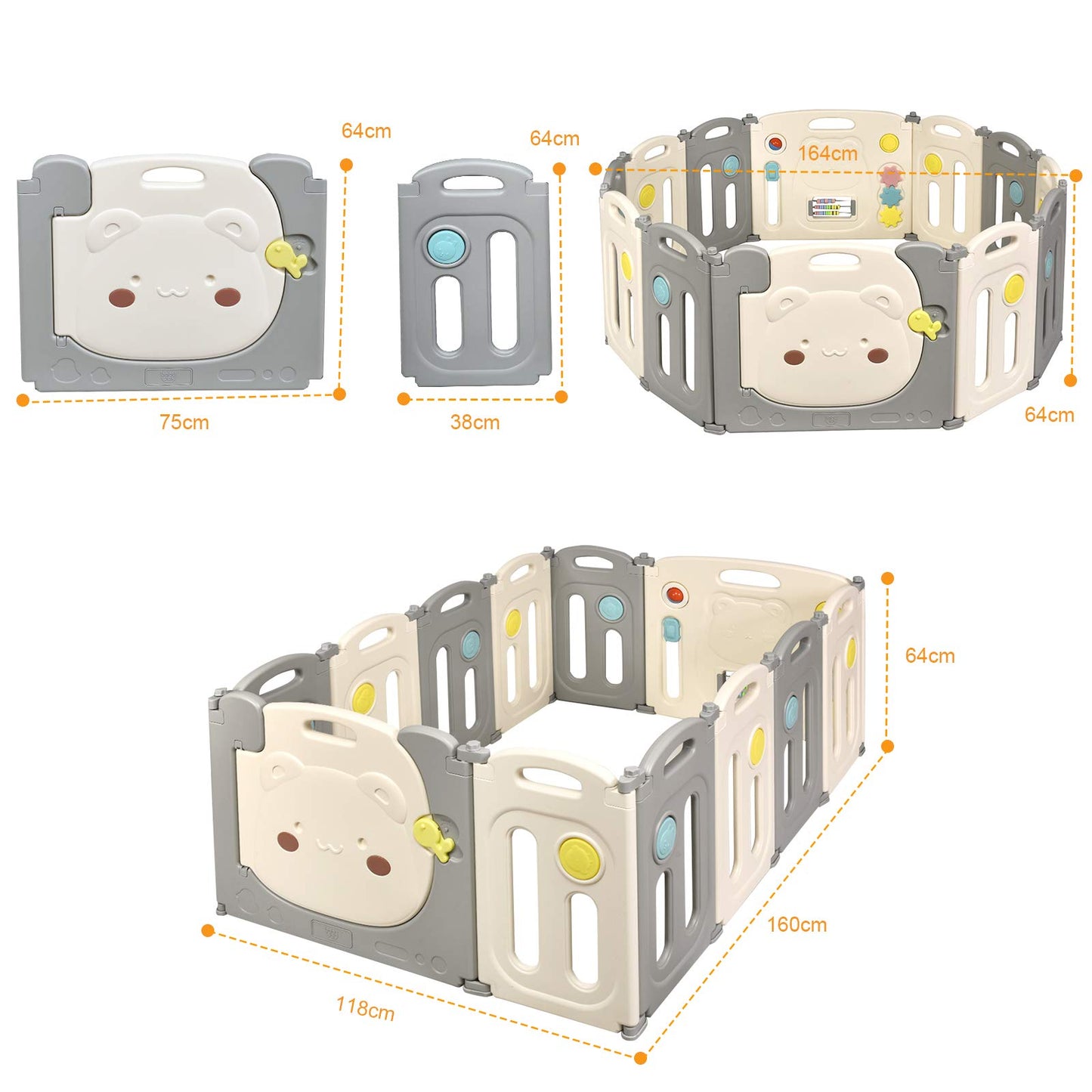 oddler Playard Activity Center with Lockable Door