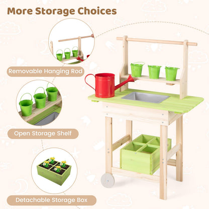 Mud Kitchen, Outdoor Kids Play Kitchen with Removable Pots