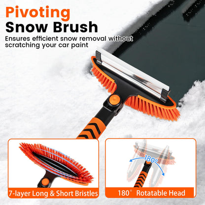 4 in 1 Extendable Snow Shovel 3 Adjustable Sizes Snow Kit for Car