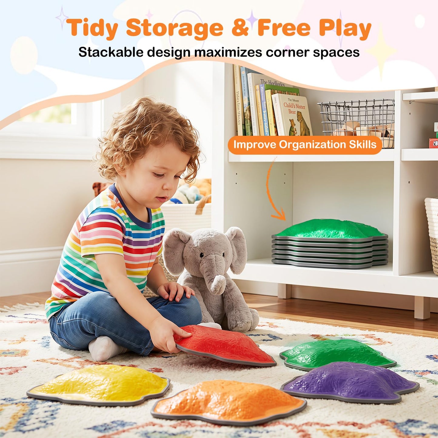 Kids Stepping Stones, Stackable Balance Blocks