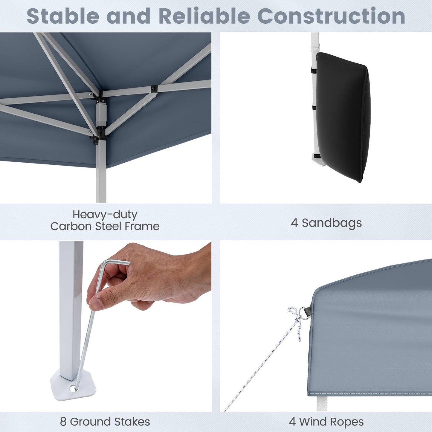 Pop up Gazebo, Outdoor Canopy Tent with 4 Removable Sidewall