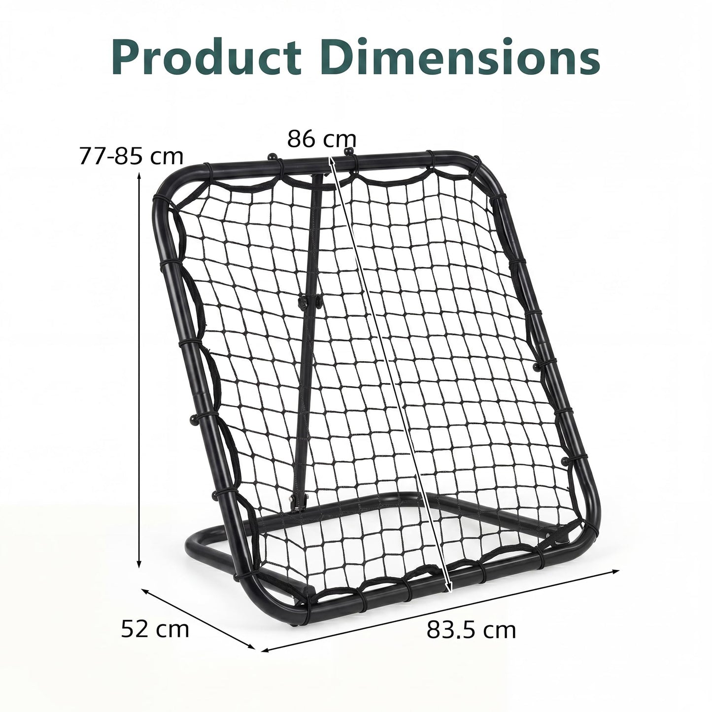 Foldable Football Rebounder Net, Football Training Net with Metal Frame