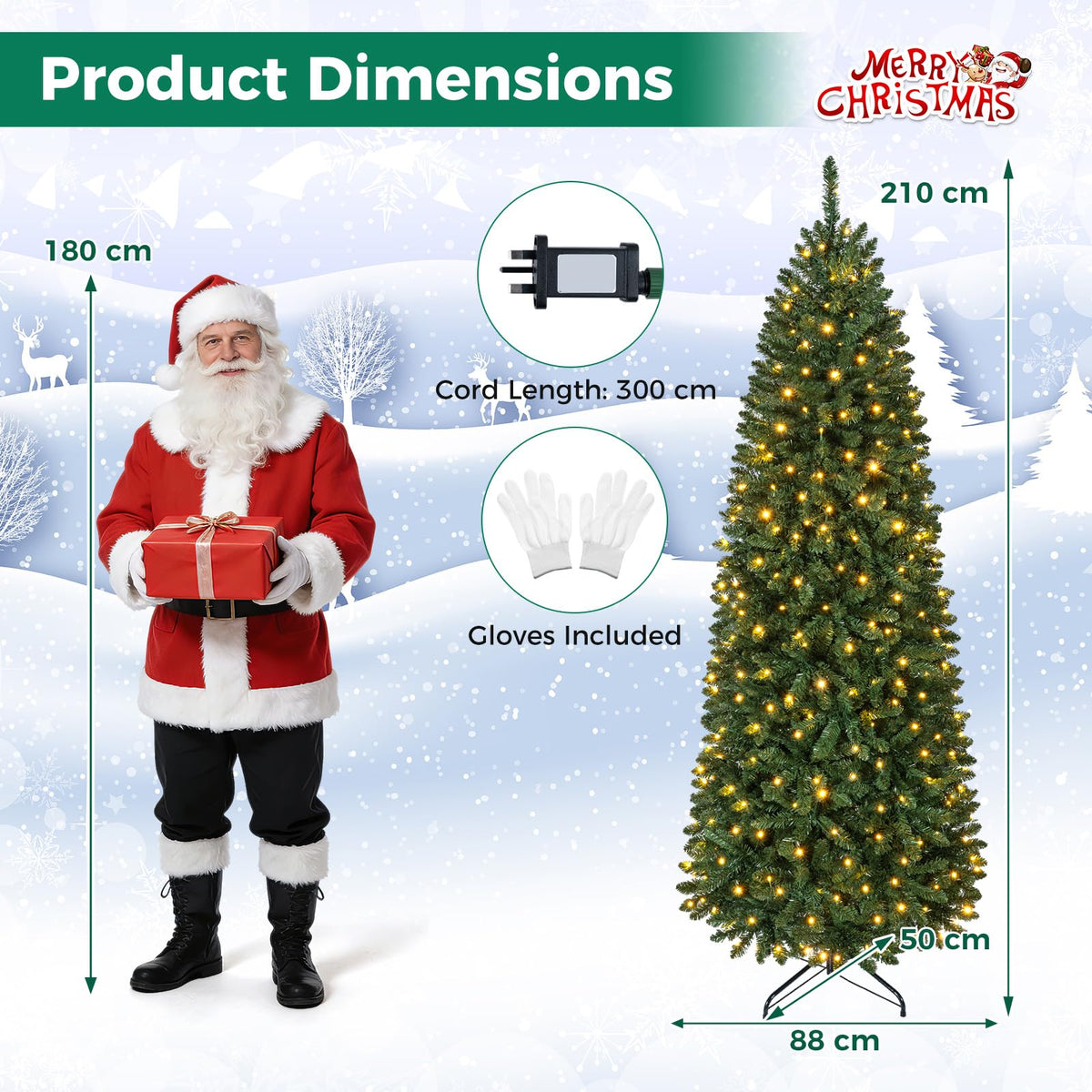 5/6/7FT Pre-lit Christmas Tree, Hinged Xmas Tree