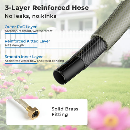 Retractable Hose Reel 30+2M, 10 in 1 Nozzle Floor