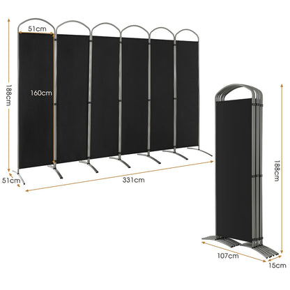 6 Panel Room Divider Freestanding and Folding Design for Home Office